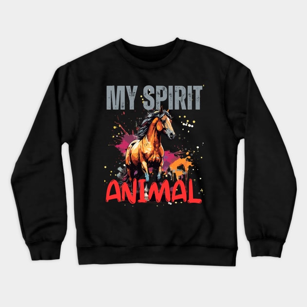 Horse Spirit Animal Crewneck Sweatshirt by Ironclaw